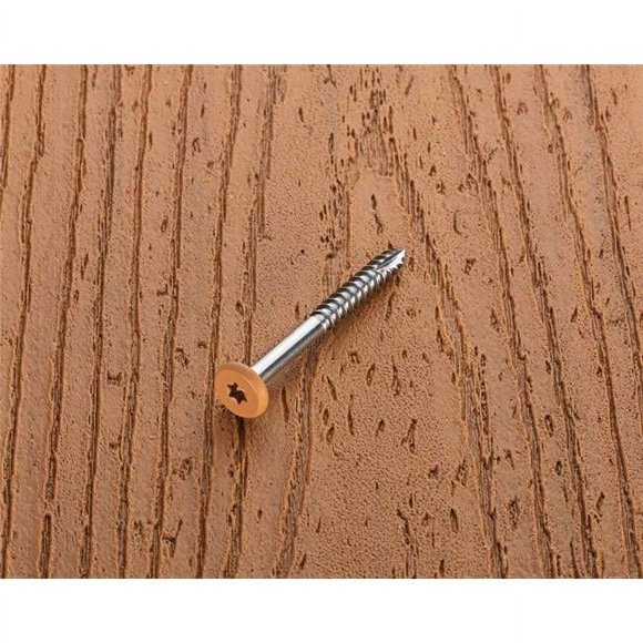 Starborn 5001370 No.9 x 1.87 in. Star Pan Head Epoxy Coated Stainless Steel Fascia Screws, Cedar