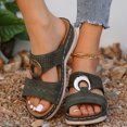 thumbnail image 1 of Styesk Womens Sandals Summer New Foreign Trade Large Size Wedge Fish Mouth Solid Color Large Size One Line Outside To Wear Beach Sandals, 1 of 6