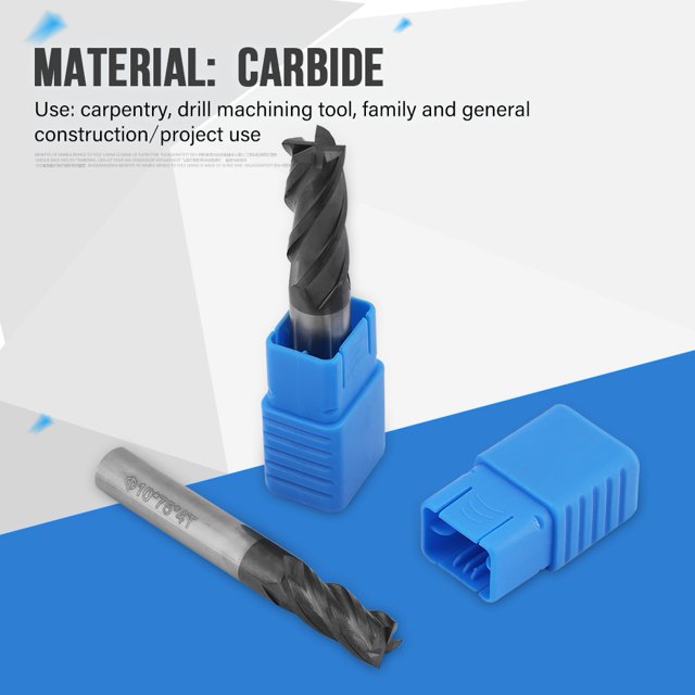 4 Flutes End Mill Set, High-Speed Cutting Carbide End Mill, High Toughness For Carpentry Construction Project For Drill Machining Tool