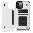 thumbnail image 3 of Merlin Leather Flip Wallet Case Card Holder Phone Back Cover for iPhone 12 Pro Max (White), 3 of 8