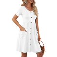 thumbnail image 5 of Ketyyh-chn99 Robes pour Femmes Été Robe Soleil Robes pour Femmes Manches Longues Robe Longue Confortable Blanc,TG, 5 of 5
