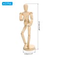 thumbnail image 2 of Unique Bargains 8" Wooden Mannequin Figure, Artist Drawing Manikin Model Flexible Movable 2Pack, 2 of 6