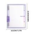 thumbnail image 3 of TopLLC 8 Ring Binder Notebook, Frosted PVC Softcover A5 Lined Writing Notebook with Tabs, Refillable 120 Pages Thicken Ruled Paper Loose Leaf Journal Notepad School Office Supplies for Students, 3 of 9