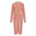 thumbnail image 3 of Yuyuzo Womens Maxi Cardigans Long Sleeve Open Front Ribble Knit Solid Color Sweater Outwear Coat Cardigan, 3 of 5