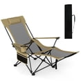 thumbnail image 1 of Goplus Camping Lounge Chair with Detachable Footrest & 4-Position Backrest Carrying Bag Green, 1 of 10
