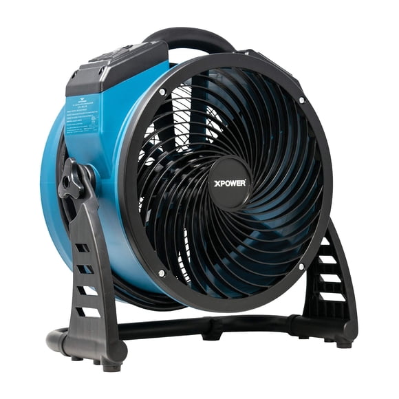 XPOWER FC-250AD Moteur CC Robuste Industriel à Haute Vélocité pour Toute la Pièce, Transporteur d'Air, Ventilateur de Plancher Utilitaire avec Chaîne Marguerite, Minuterie à Vitesse Variable 13 Pouces 1560 CFM