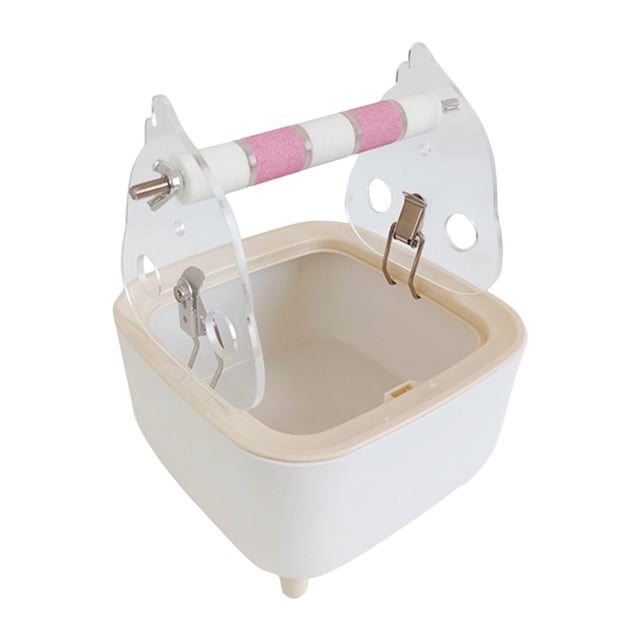 yingyy Smart Parrot Toilet Stand With Waste Bin And Perch For Interactive Training Versatile At Home To Clean Pink