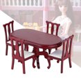 thumbnail image 1 of Ensemble Table et Chaises de Maison de Poupée, 1:12 Miniature Ensemble Table et Chaises de Cuisine Accessoire Mobilier de Chambre Jouet Accessoires de Maison de Poupée, 1 of 8