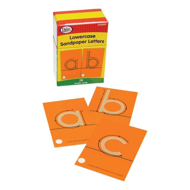 Didax Ressources Éducatives Tactile Cards, Lot de 28 Lettres en Papier, Minuscules, 4-1/4 X 2-5/8 Po, Multicolore