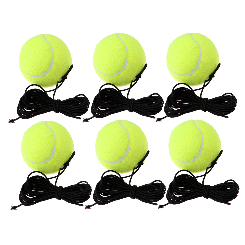 Set of 6 Tennis Balls with String Tennis Self-Study Training Ball Aids Tools