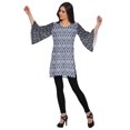thumbnail image 3 of Moomaya Robe Kurti Courte Indienne Imprimée Tunique en Poly-Crêpe Robe Mini à Col Rond, 3 of 5