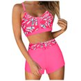 thumbnail image 1 of Huesdet Women Swimsuit Bikini Set High Waisted Push Up Cheeky Drawstring Two Piece Bathing Suit(Watermelon Red,3XL), 1 of 6