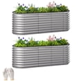 thumbnail image 1 of Outsunny 2Pcs 6 x 2 x 2 ft Galvanized Raised Garden Bed, Silver, 1 of 10