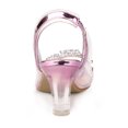 thumbnail image 3 of BLISSFUL STEP Women's Clear Slingback Flower Rhinestone Heel Sandals, 3 of 7