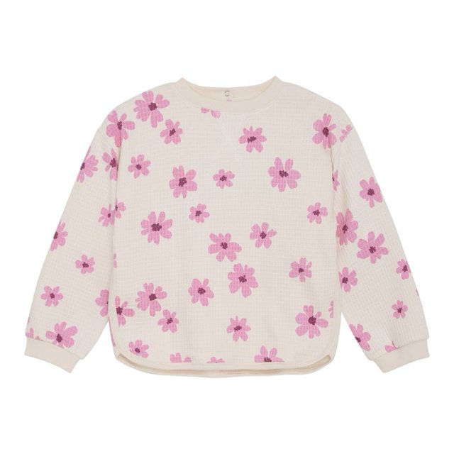 Minymo Long-Sleeve Sweatshirt - Pink Flowers/White Swan (18 Months)