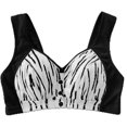 thumbnail image 4 of ManxiVoo Soutien-Gorge Sans Armatures à Fermeture avant pour Poitrine Généreuse, Grande Taille de Bonnet, Soutien, Coupe Confortable, Style Camisole Sans Coutures, Motif Imprimé, Taille TG, Noir, 4 of 6