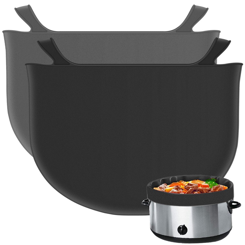 MesaSe Doublure en Silicone pour Mijoteuse 2 Pcs pour Casserole 6 Qt 8 Qt, Doublure d'Insertion Réutilisable pour Mijoteuse avec Poignée, Insert en Silicone Étanche pour Mijoteuse pour la Cuisson