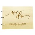 thumbnail image 1 of Rustic Wedding Wooden Engraved Bride & Groom Name Advice Book Personalized Guest Book, 1 of 6