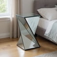 thumbnail image 1 of Homy Casa Contemporary Twisted Mirrored Accent Table with Chic Space-Brightening Design, 1 of 6