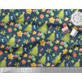 thumbnail image 2 of Soimoi Blue Poly Georgette Fabric Gifts & Christmas Tree Print Fabric by the Yard 52 Inch Wide, 2 of 5