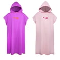 thumbnail image 2 of Yingyy Bathrobe Windproof Fast Drying Replacement Swim Reusable Sports Short Sleeve Men Women Hooded Solid Color Beach Seaside Pool Swimming Robe Black, 2 of 9