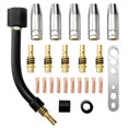 thumbnail image 1 of Amdohai 24 Pcs/Ensemble Embouts de Tige de Liaison de Gobelet Bouclier d'Électrode Consommable Torch 15AK pour Col d'Oie Se Courbent pour Machine de Soudage MIG, 1 of 7