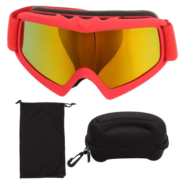 Snow Goggles, Kids Ski Goggles Impact Resistant UV Protection Over The Glasses Design Adjustable HD Coating Lens For Kids For Riding Pink,Black,Red,Yellow,Blue