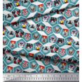 thumbnail image 2 of Soimoi Cotton Duck Fabric Geometric & Dogs Patchwork Decor Fabric Printed Yard 56 Inch Wide, 2 of 3