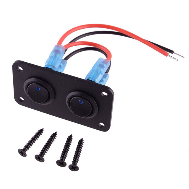 Panneau d'Interrupteur à Bascule à 2 Niveaux pour Voiture, VR, Camion 12 V Lumière DEL Bleue Neuf
