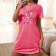 thumbnail image 2 of Pyjama Grande Taille pour Femmes Jupe Chemises de Nuit pour Femmes Imprimé Cœur Robe de Nuit Manches Courtes Col Rond Chemise de Nuit Confort Robe de Pyjama Tenue de Nuit T-Shirt Tenue d'Intérieur Robe de Maison L, 2 of 3
