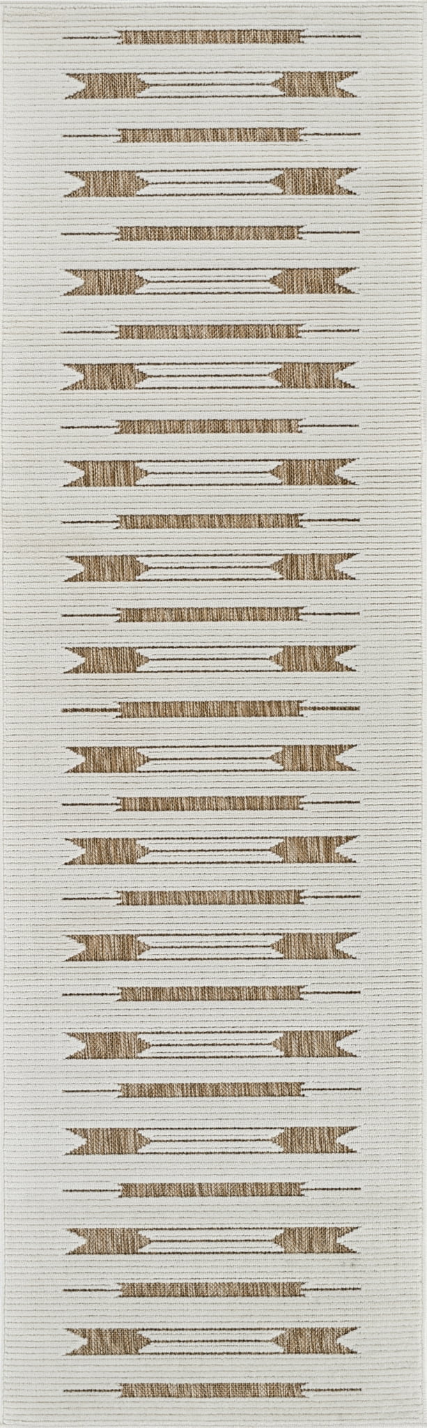 Tapis d'interieur exterieur abstrait Rug Branch Maise, beige marron, moderne - Entree, couloir
