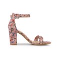thumbnail image 3 of BLISSFUL STEP Women's Shoes Solid Color Open Toe Block High Heels Summer Sandals Pink Red 11, 3 of 7