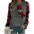 thumbnail image 1 of xiaxaixu T-shirt Imprimé Femmes Noël, Pull-Over Patchwork à Manches Longues, 1 of 10