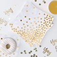 thumbnail image 4 of 50pcs Gold Table Paper Napkins, 3 Ply, Cocktail Napkins 33 * 33cm Gold Dots Napk, 4 of 5