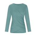 thumbnail image 3 of Yuyuzo Tunique Ou Hauts à Porter avec des Leggings pour Femmes, T-Shirts Décontractés à Manches Longues à Col Rond, T-Shirt Torsadé à l'Avant, Blouse, 3 of 5