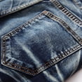 thumbnail image 3 of Cameland Men's Ripped Denim Trunks Stretchy Washed Jeans Trunks Cut-off Classic Fit Biker Jeans Trunks, 3 of 8