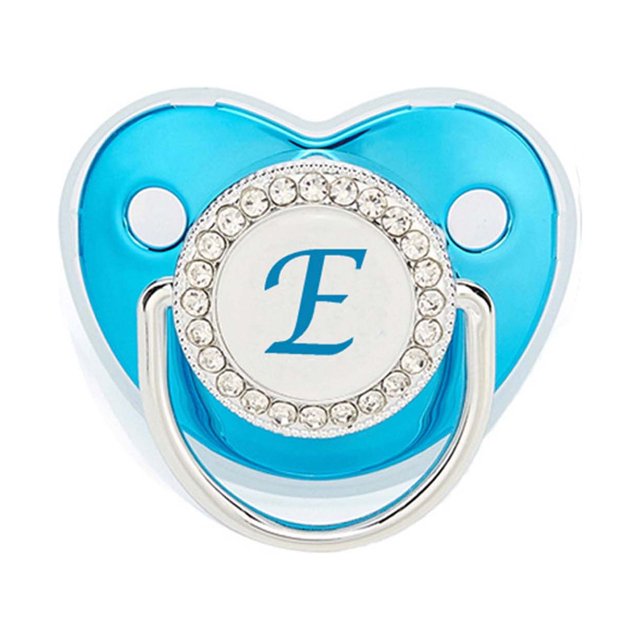 XZNGL Pacifier Clips Baby Girl Baby Pacifier 26 Letter Name Initials Clip Silicone Baby Pacifier Golden Shiny Newborn Pacifier Silicone Pacifier Clip