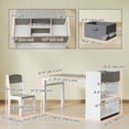 thumbnail image 3 of Qaba Ensemble Table et Chaise pour Enfants avec Rouleau de Papier, Table d'Artisanat, Gris, 3 of 10