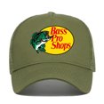 thumbnail image 1 of Bassproshops Printed Cotton Summer Outdoor Fishing Sun Protection Baseball Cap  (Green), 1 of 3