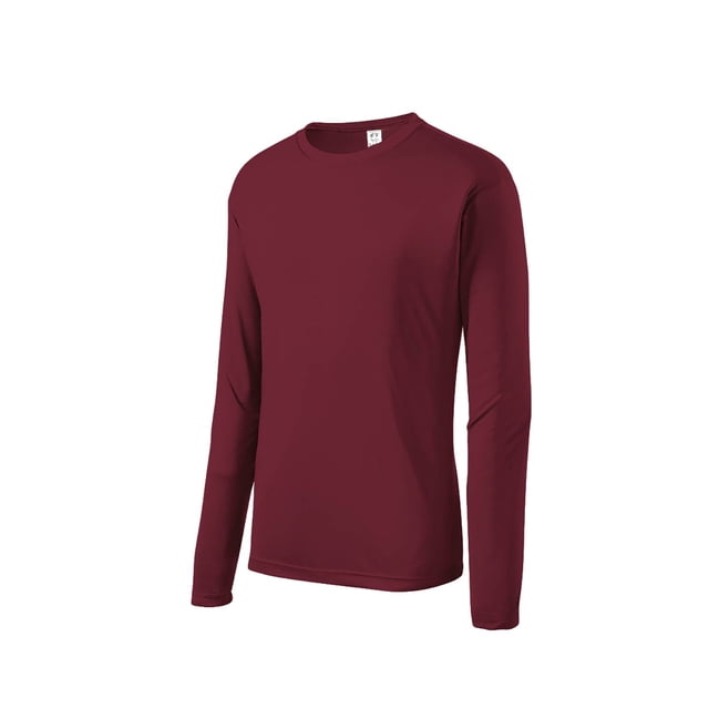 Gravity Threads Mens Long-Sleeve Moisture WickenIng Shirt - Maroon - X-Large