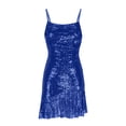 thumbnail image 4 of Tumotour Robes d'Invité de Mariage pour Femmes Été Camisole Formelle Longueur Genou Paillettes Robes Brillantes Bretelles Spaghetti Col Rond Robes de Fête Mini Robe pour Sortir Boîte de Nuit Rendez-Vous Festivals, 4 of 5