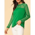 thumbnail image 5 of INSPIRE CHIC Blouses Décontractées pour Femmes à Col Rond en Dentelle Florale à Manches Longues en Chiffon, 5 of 5