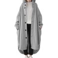 thumbnail image 1 of Innerwin Cardigan Veste pour Dames Chandail à Capuchon de Vacances Long Maxi Manteaux Gris 3TG, 1 of 3