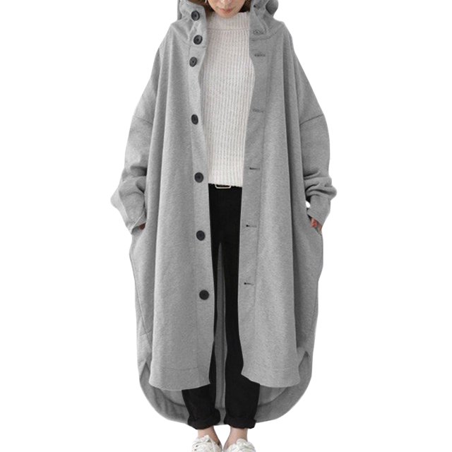 Innerwin Cardigan Veste pour Dames Chandail à Capuchon de Vacances Long Maxi Manteaux Gris 3TG