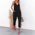 thumbnail image 1 of drppepioner Combinaison Femme Mode Été Poche Solide Décontractée Sans Manches à Bretelles, 1 of 9