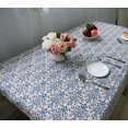 thumbnail image 3 of Nappe Rétro en Porcelaine Bleue et Blanche avec Dentelle, Housse de Table en Coton et Lin pour Décoration Intérieure, 3 of 8