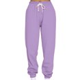 thumbnail image 3 of MAWCLOS Women Jogger Sets Long Sleeve Tracksuit Set Solid Color Two Piece Outfit Breathable Sports V Neck Sweatsuits Purple S, 3 of 5