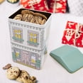 thumbnail image 2 of Holiday Time Maison De Noel Collection Modern Village House Shaped Storage Tin with Lid, Festive Food Storage Container, 2 of 7