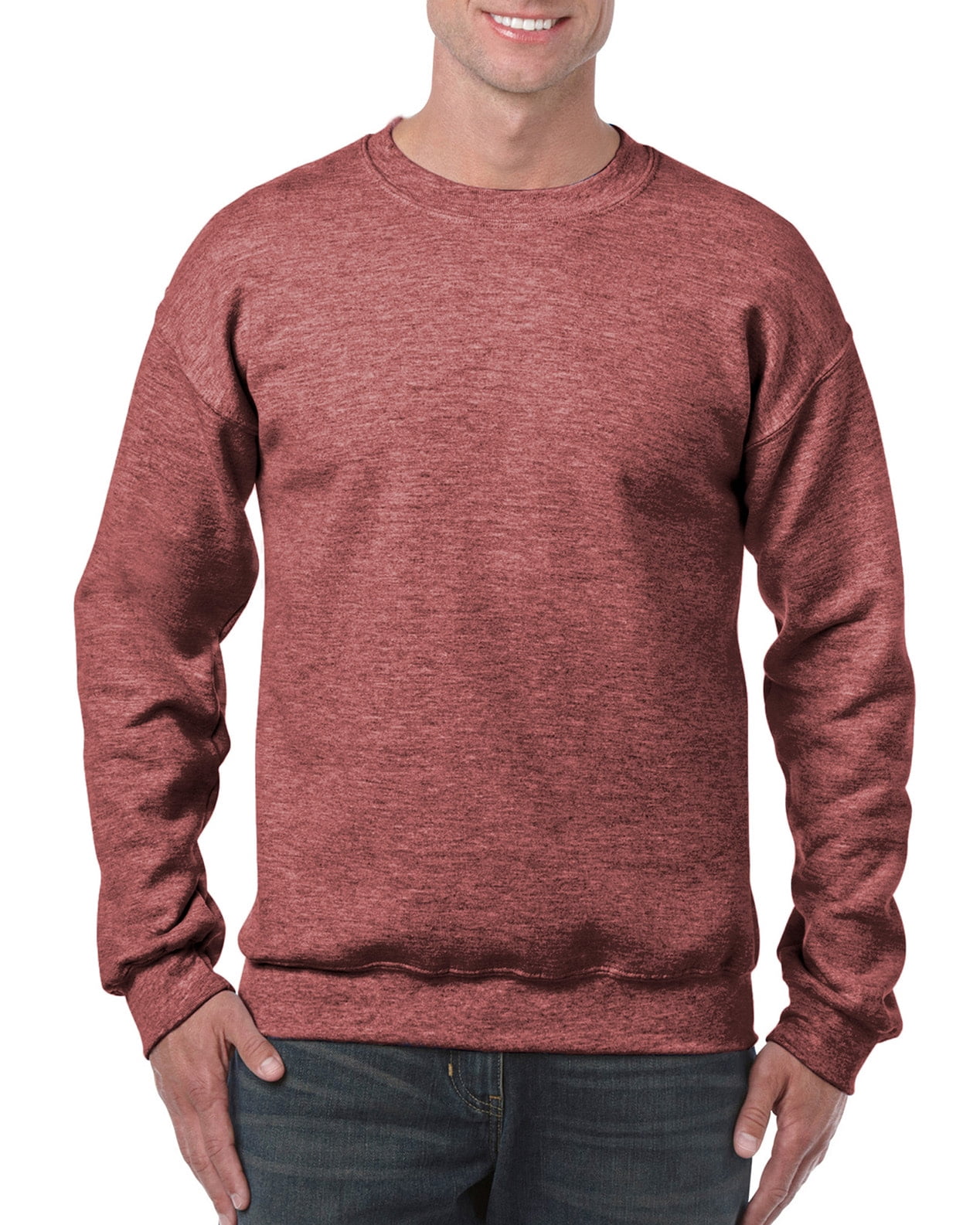 Gildan Mens Heavy Blend Crewneck Sweatshirt, M, Heather Sport Dark Maroon