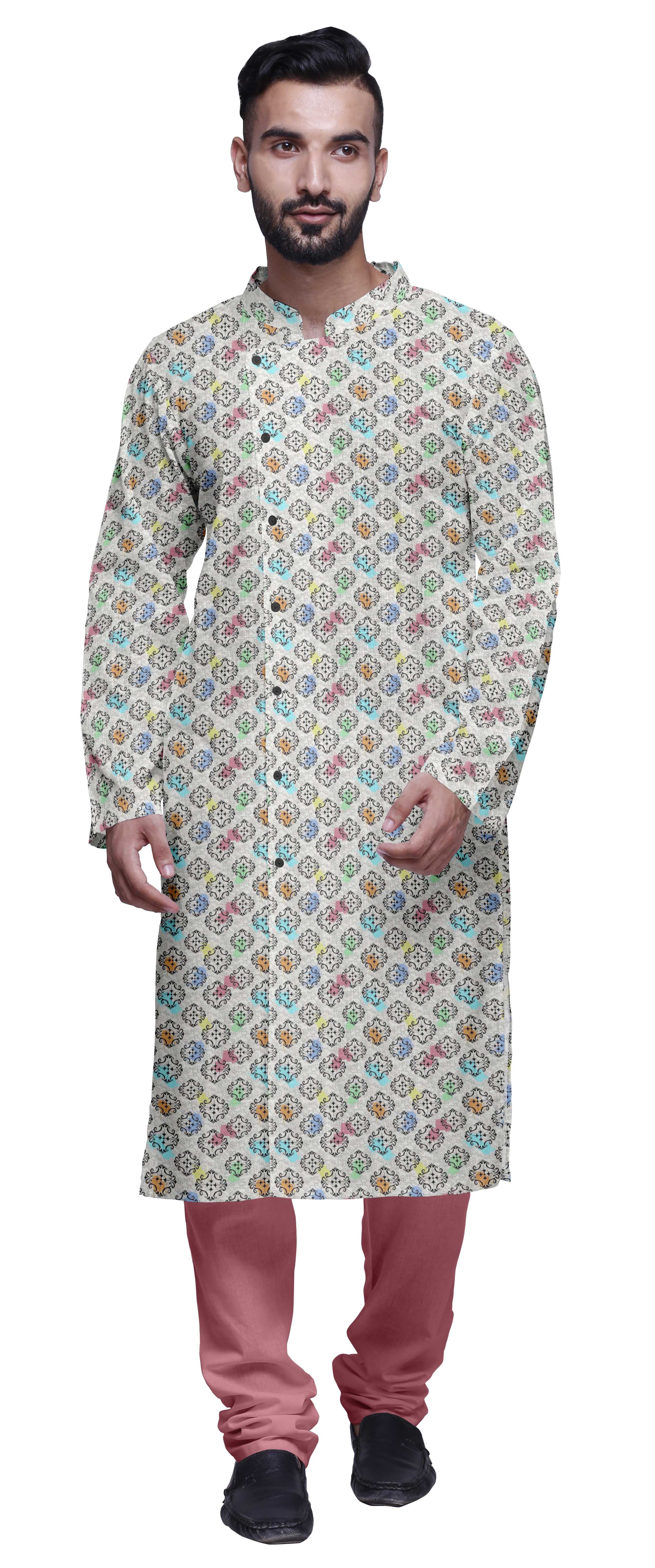 Atasi Printed Designer Kurta For Boys Casual Kurta Pajama Set Ethnic Summer Clothing